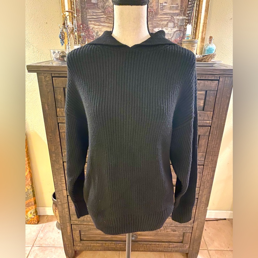 Woman’s Black Hooded Sweater by Wild Fable